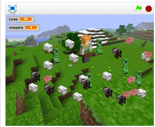 Make a Minecraft game in Scratch