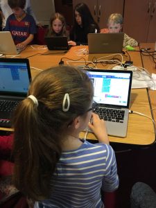 Girl coding with the micro:bit