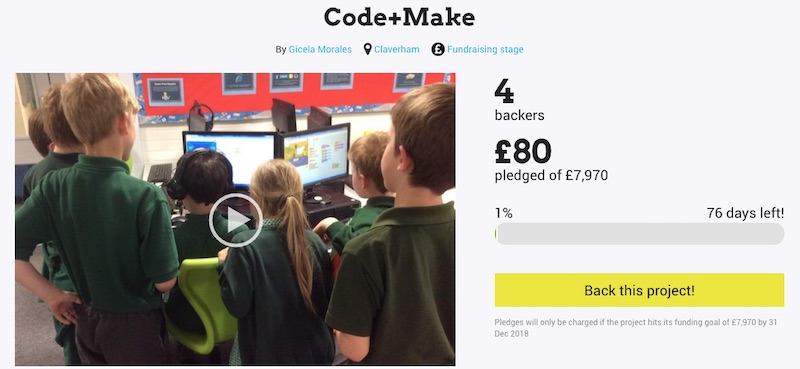 Crowdfunding campaign for digital making